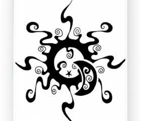 Tattoo Wet Sun And Moon iPhone 5 Mobile Phone Hard Case Cover
